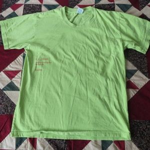 Everybody World Classic Trash Tee Dropbox Men Size M neon green Made in USA